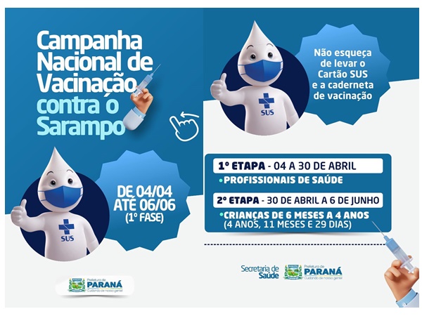 Prefeitura de Paraná inicia vacinação contra sarampo
